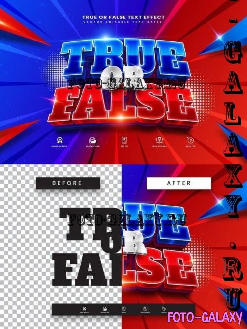 True or False Editable Text Effect - 279848648 - J7339US