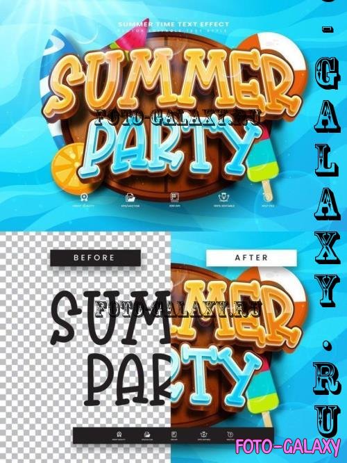 Summer Party Vector Text Effect V2 - 279974635 - UEKEB5T
