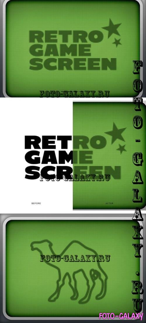 Retro Game Screen Text and Logo Mockup - TZPA2GP