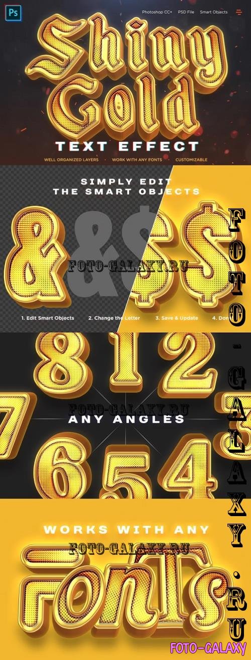Shiny Gold Realistic 3D Text Effects - CRHGW5J