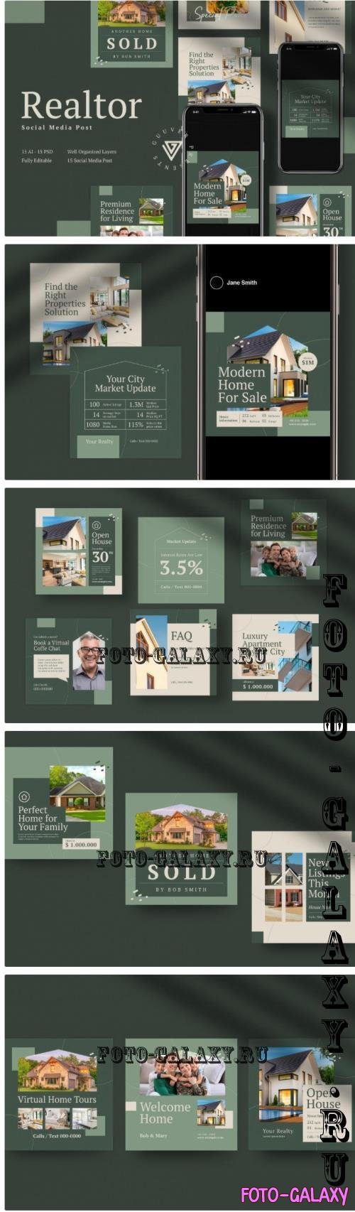 Realtor - 15 Instagram Post Templates