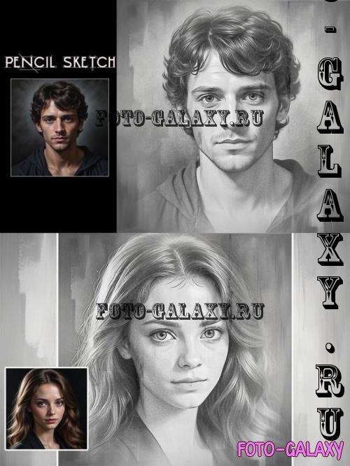 Pencil Sketch Photoshop Template - FZ4JZZC