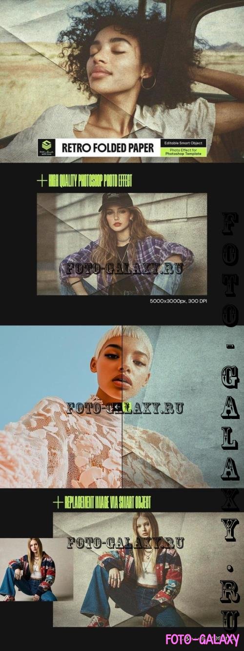 Retro Folded Paper Photo Effect - 291284760 - 4GQEDLV