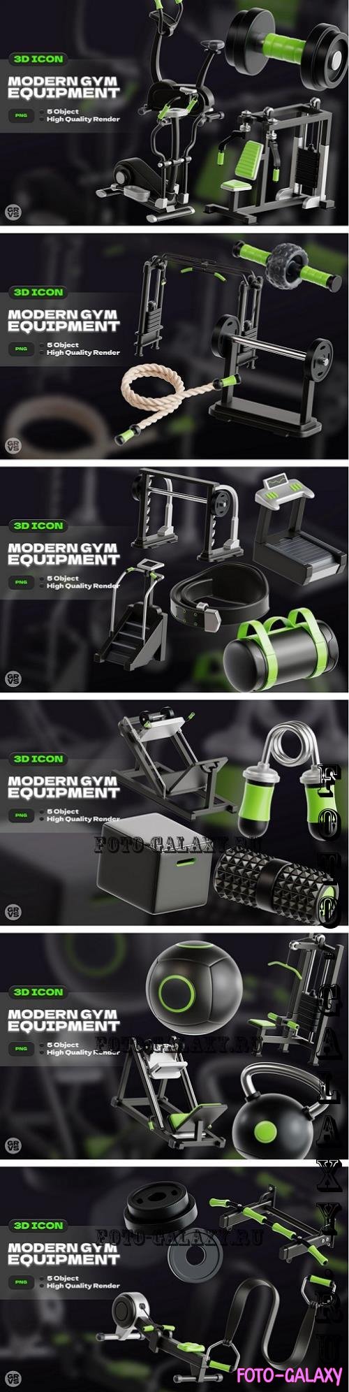 Modern Gym Equipment Set 3D - UHVKFUH - 92YNN46 - 3N3Z7R2 - 5EEQ8XN - 6WLWBKT - CEYUW6E