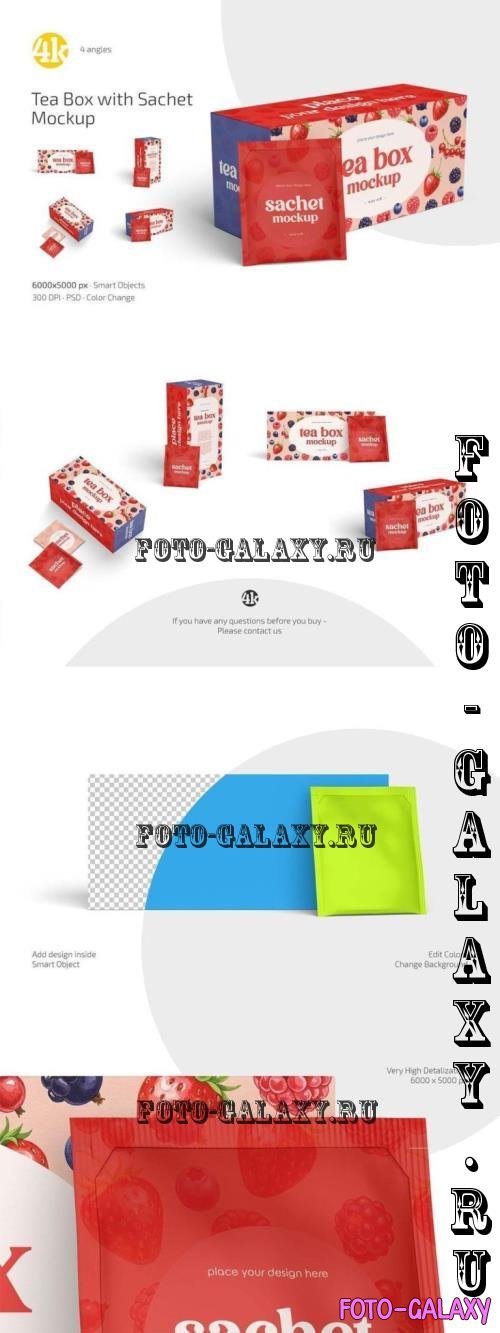 Tea Box with Sachet Mockup Set - 291292123 - ZGZSJW6