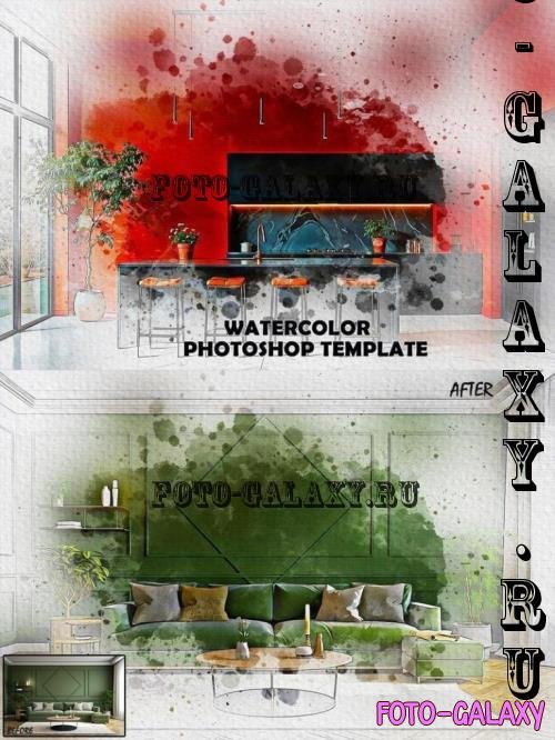 Watercolor Photoshop Template - 291304717 - FVHLQ8A