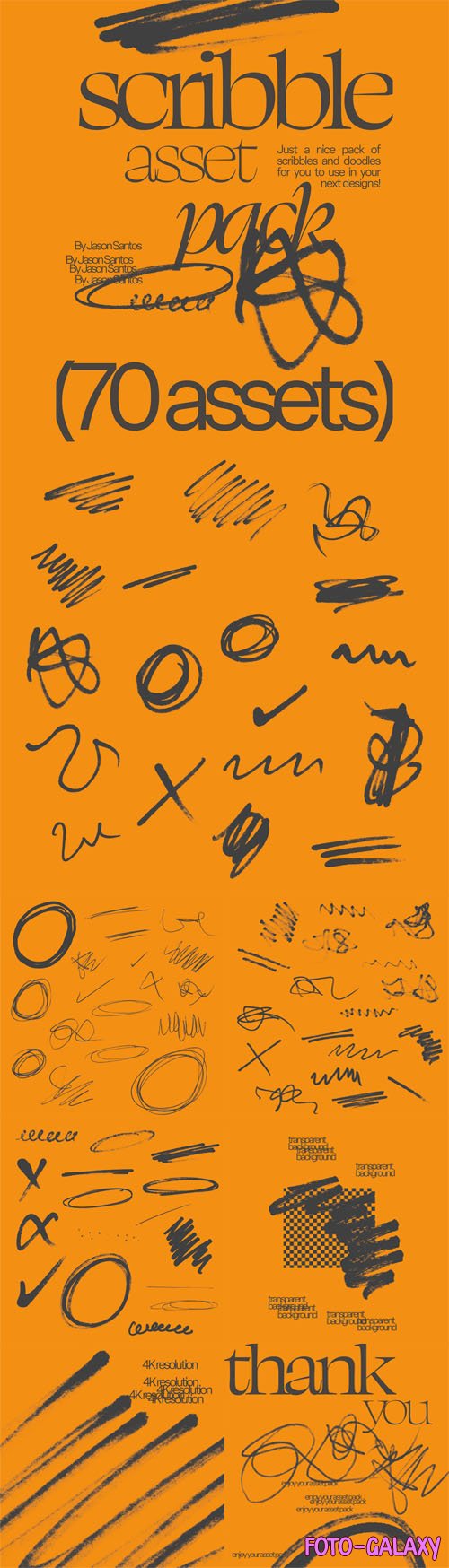 Scribble Asset Pack - 70 Transparent PNG