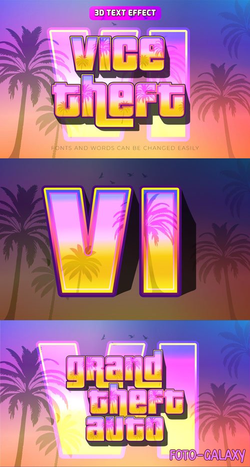 GTA Vice Theft - Editable Vector Text Effect