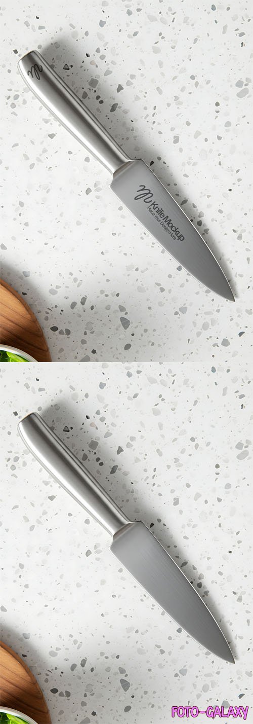 Shiny Kitchen Knife PSD Mockup Template