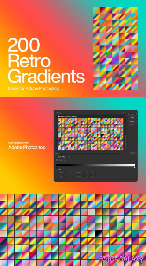 Retro Photoshop Gradients for 80s and 90s