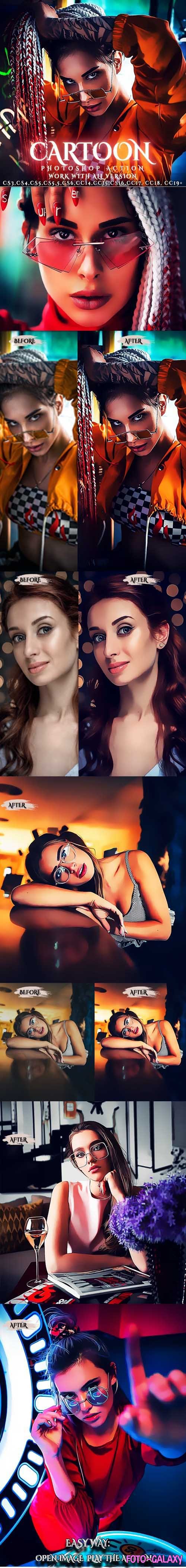 Cartoon Painting Actions for Photoshop