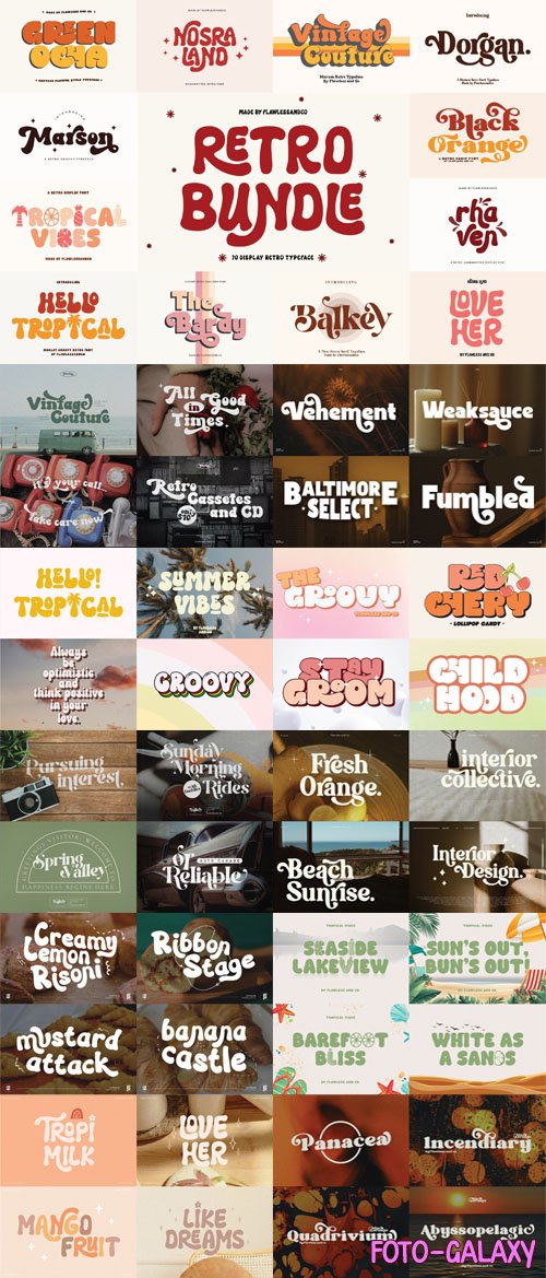 Retro Font Bundle - 10 Premium Fonts