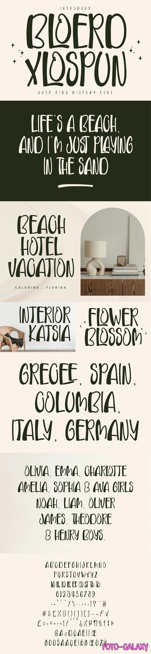 Bloerd Xlospun - Handmade Cute Kids Display Font