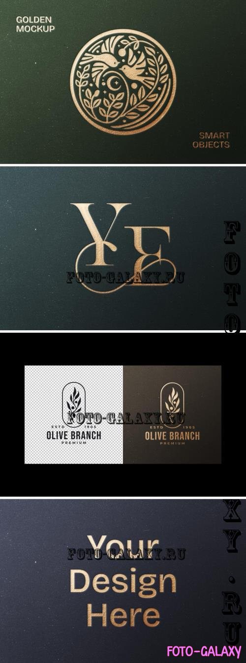 Gold Pressed Logo Mockup - 291349689