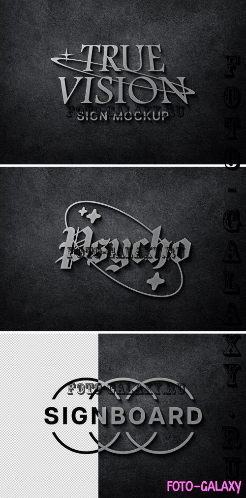 Luxury Silver Signboard Logo Mockup - 291367388