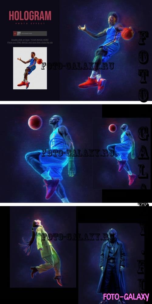 Hologram Photo Effect PSD Template - A4NZTNP