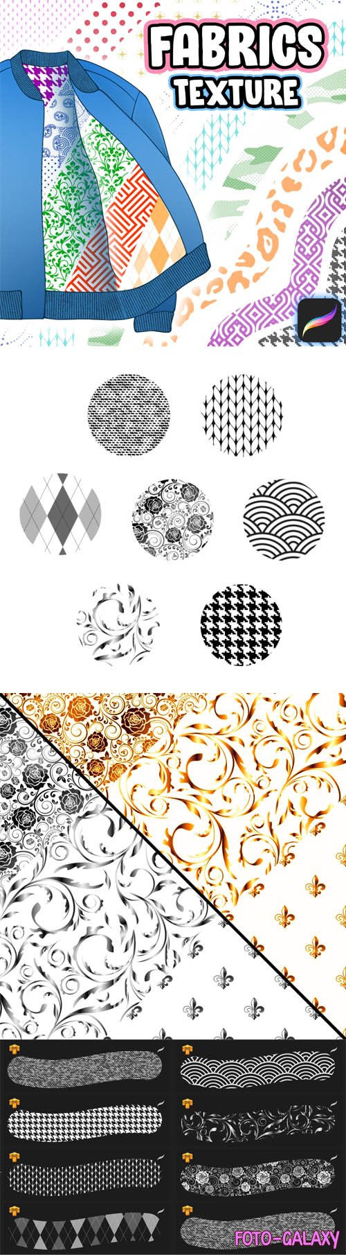 Fabric Texture Patterns - 7 Brushes for Procreate