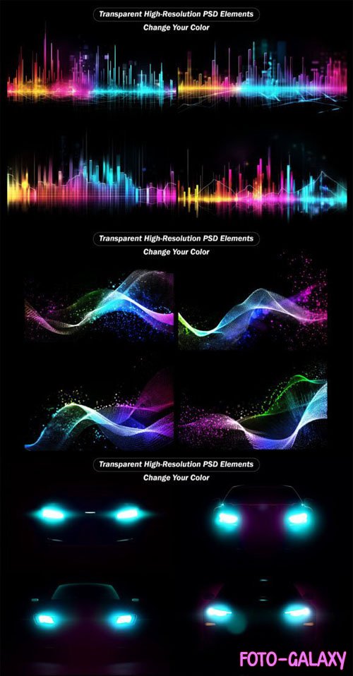12 Transparent Elements Pack - PSD Templates