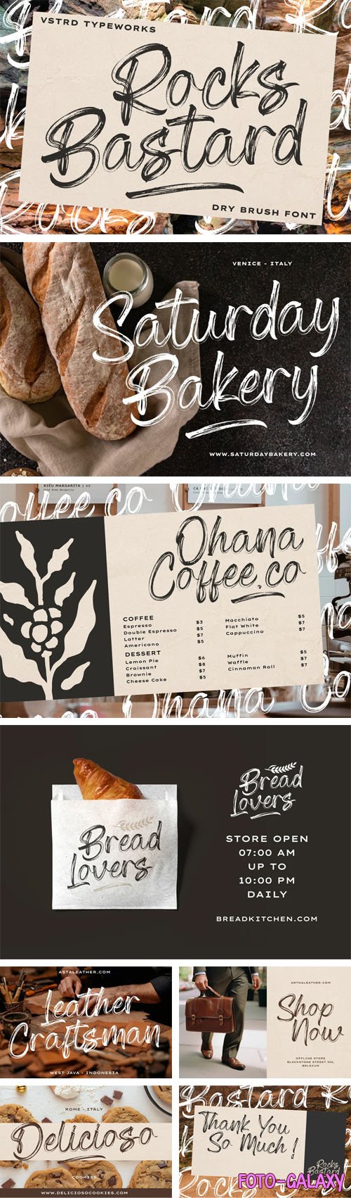 Rocks Bastard - Dry Brush Handwritten Script Font