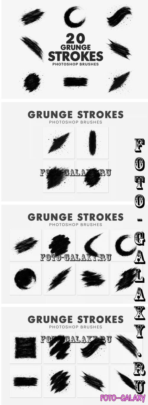 20 Grunge Strokes Photoshop Brushes - 291412592 - P7A2BAY