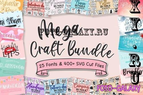 Mega Craft Bundle - 23 Premium Fonts and 20 Premium Graphics