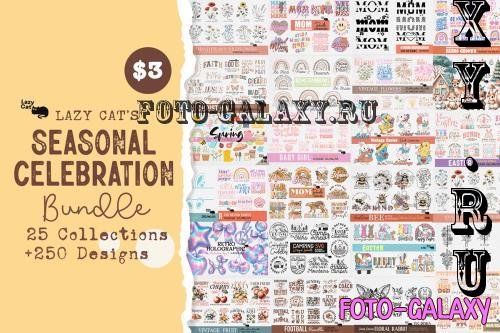 Lazy Cat's Seasonal Celebration Bundle - 25 Premium Graphics