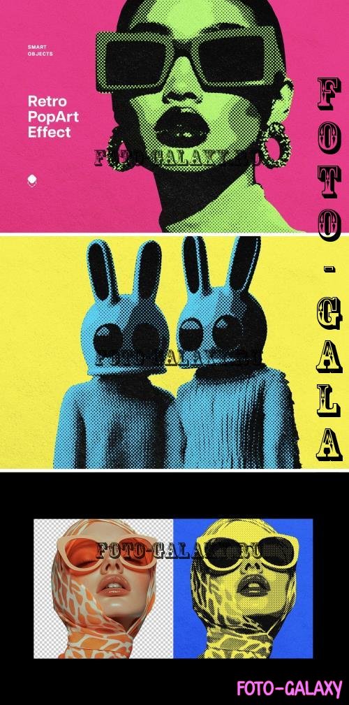 Pop Art Halftone Template Effect - 291371543 - VQUR74X