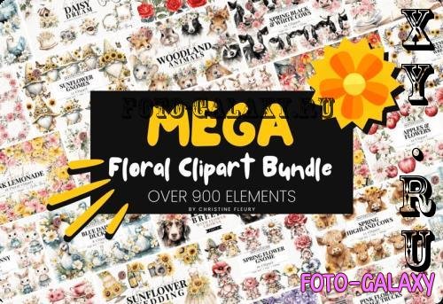 Floral Clipart Mega Bundle - 64 Premium Graphics