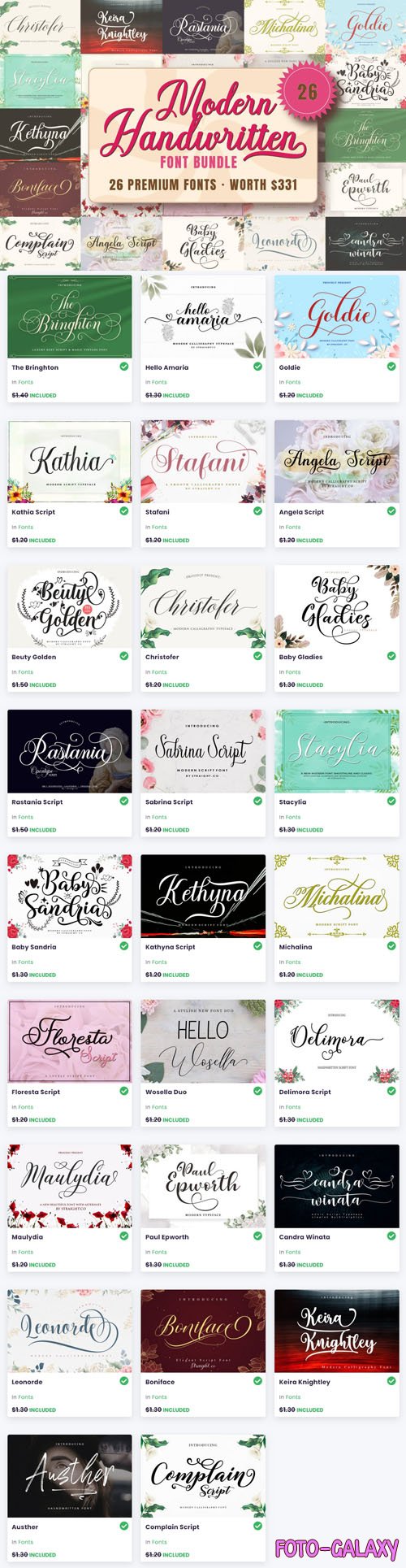 Modern Handwritten Font Bundle - 26 Premium Fonts
