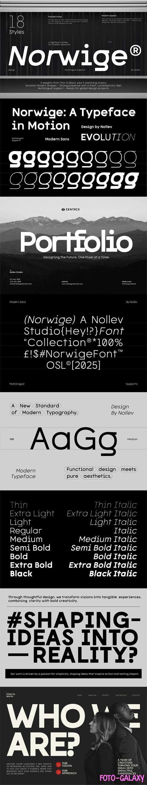 Norwige - Modern Geometric Sans Serif Font Family