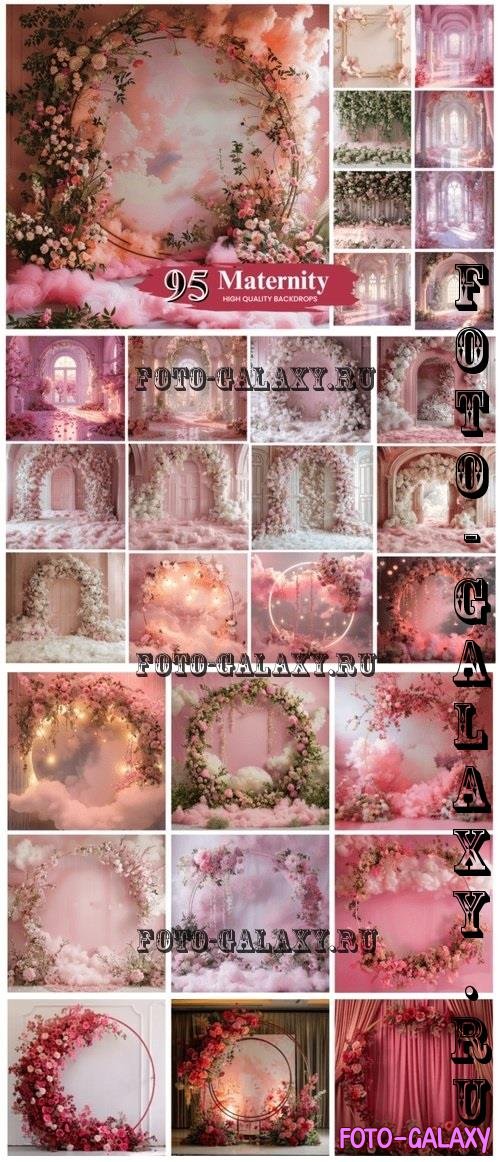 Floral Maternity Digital Backdrops