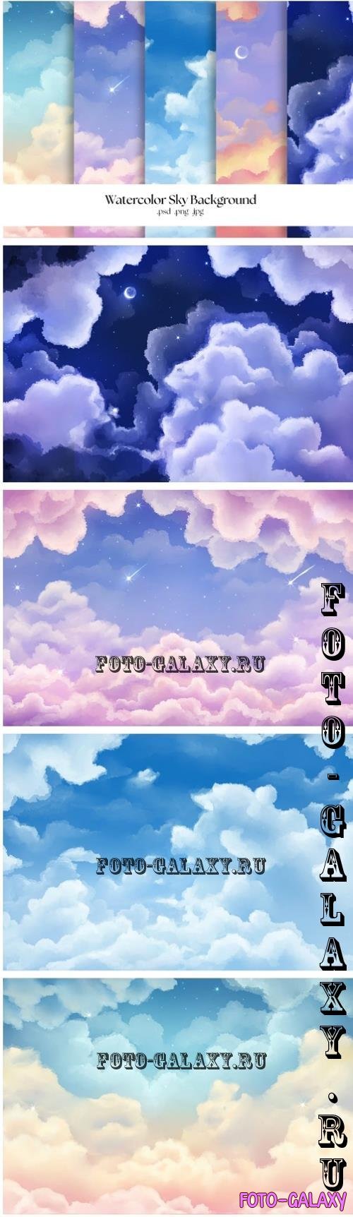 Watercolor Sky Background Collections - 9AS4JFA