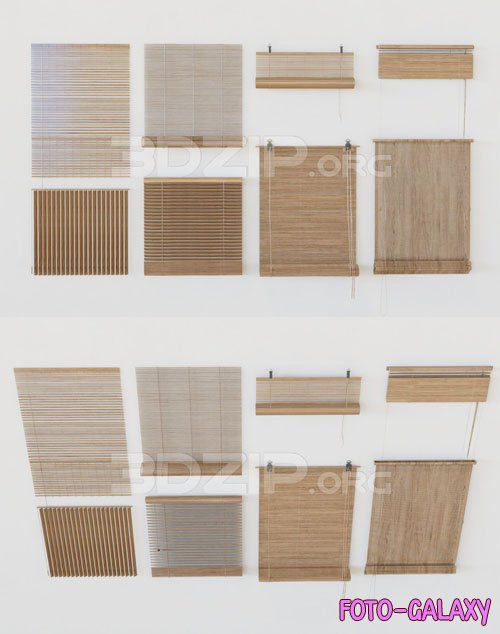 Woody Curtains Collection - 3D Model