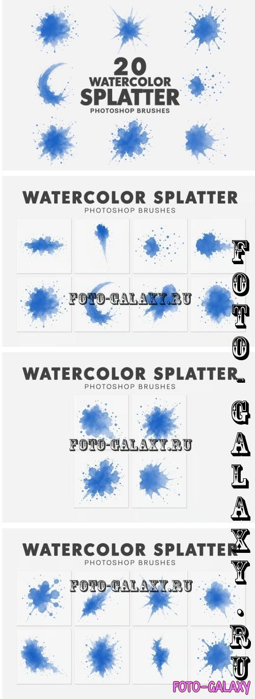 20 Watercolor Splatter Brushes - 3GHZ9WS