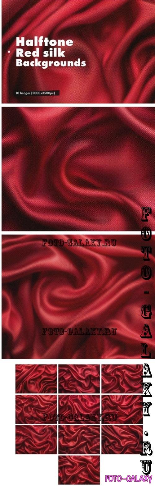 Halftone Red Silk Backgrounds - BT7TLXW