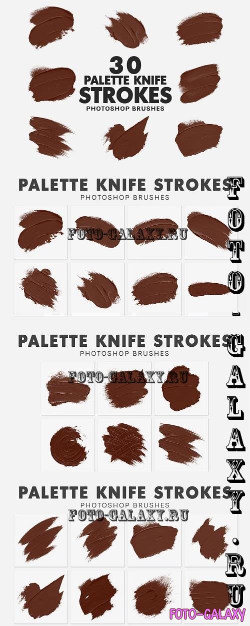 30 Palette Knife Strokes Brushes - YY6MXYP