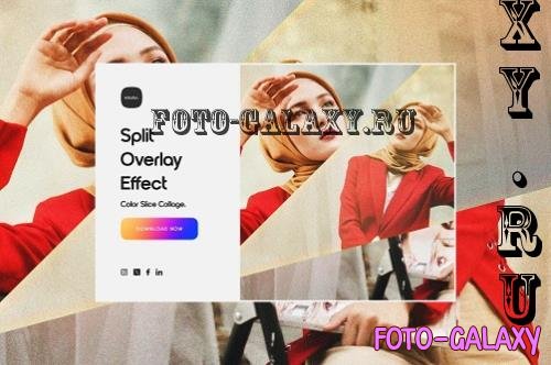 Split Overlay Effect - Color Slice Collage - N2D94VA
