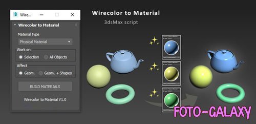 Wirecolor to Material v1.02 - 3ds Max Script