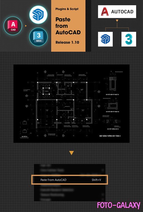 Paste From AutoCAD to 3Dsmax / SketchUp Script v1.10