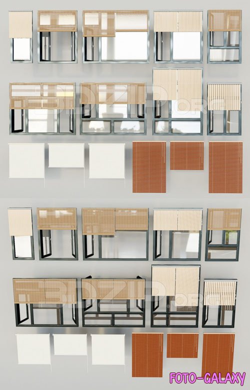 Curtains with Windows - 3D Models