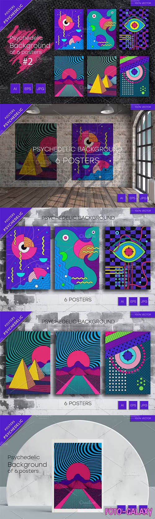 Psychedelic Abstract Vector Backgrounds & Posters