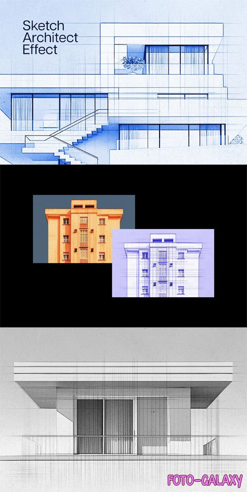 Architectural Sketch Photo Effect for Photoshop