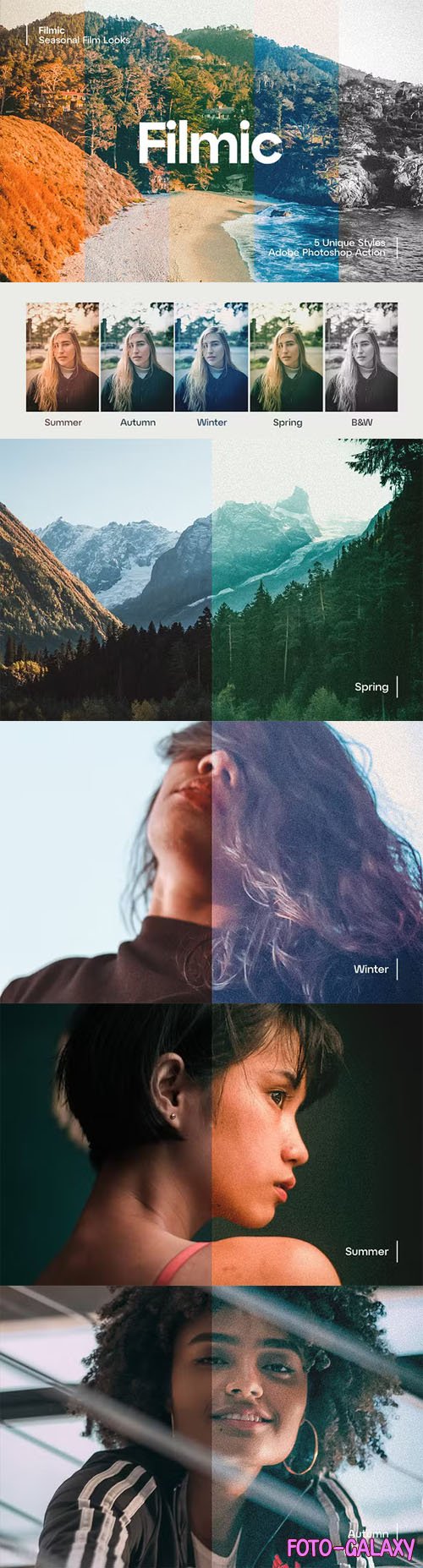 Filmic - Realistic Seasonal Film Looks - Photoshop Actions