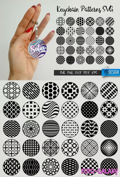 Acrylic Keychain Patterns - Vector Designs Bundle
