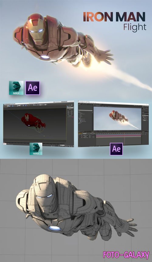 Iron Man - Flight Scene for 3ds Max and After Effects - 3D Model