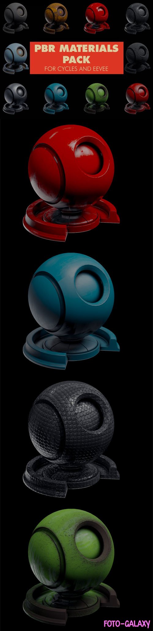 PBR Materials Pack for Blender - 13 Materials