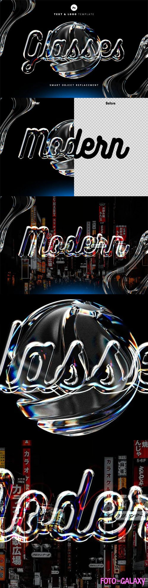 Glossy Glass Photoshop Text Effect