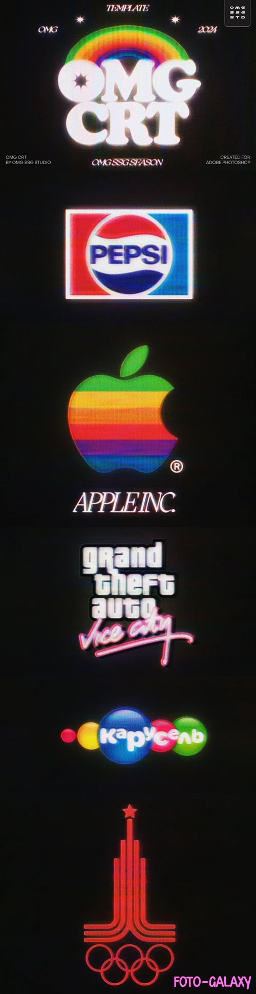 OMG CRT - 80s & 90s VHS Effects for Photoshop