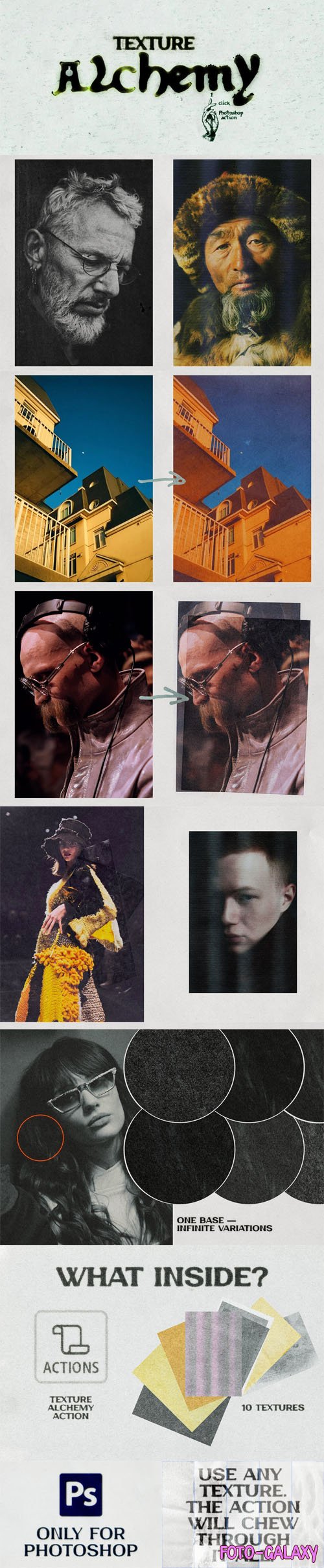 Texture Alchemy - Pro Photoshop Actions + Overlays