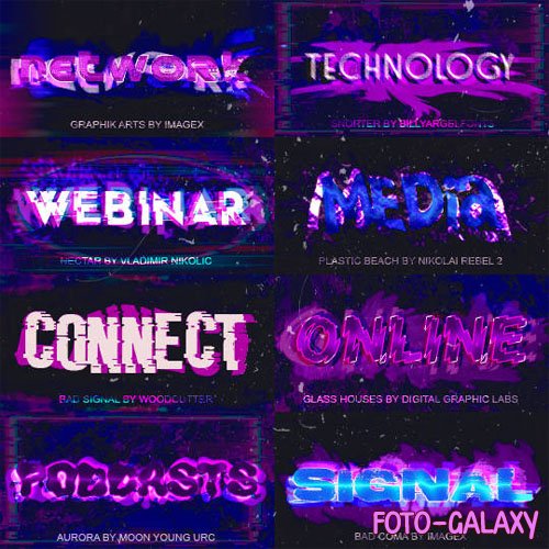 Glitch Fonts Pack - 8 Fonts